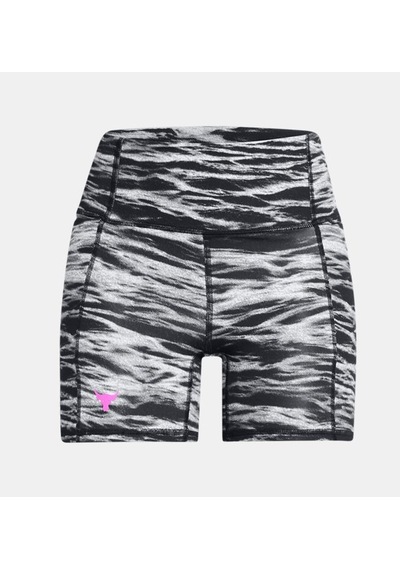 Under Armour - Kadın Ua Project Rock Lets Go Btb Middy Baskılı Kısa Tayt 1388091-001 Black Vivid Magenta