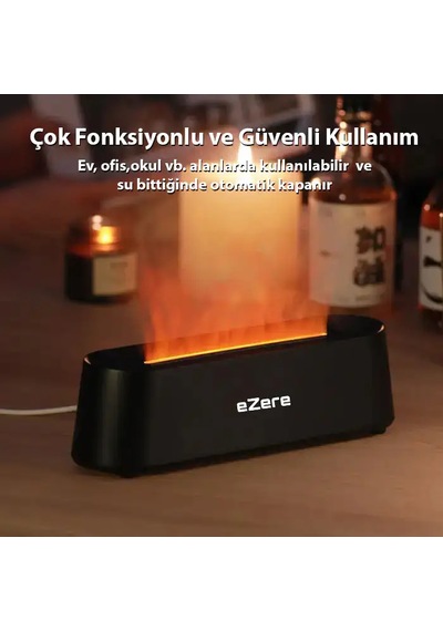 Ezere A3 Ev Ve Ofis İçin Alev Difüzörü Ve Ultrasonik Hava Nemlendici- 5775 Beyaz Gül
