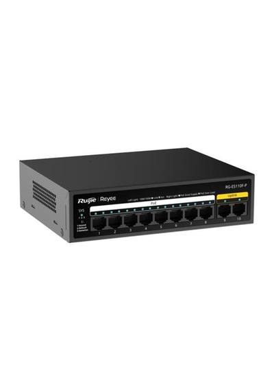 Reyee Rg-es110f-p 8 Port 10/100 + 2x 10/100 Rj45 Uplınk Metal Kasa 110w Poe Swıtch