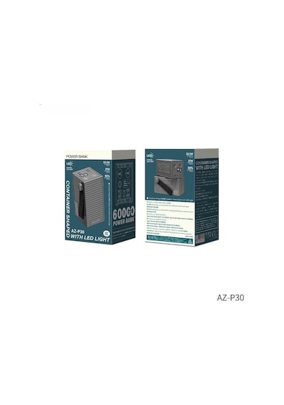Pdateknoloji Azeada 60000mah 27w Led Göstergeli Power Bank Az-p30 Koyu Gri