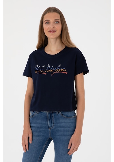U.S. Polo Assn. Kadın Lacivert Bisiklet Yaka Tişört 50299735-VR033