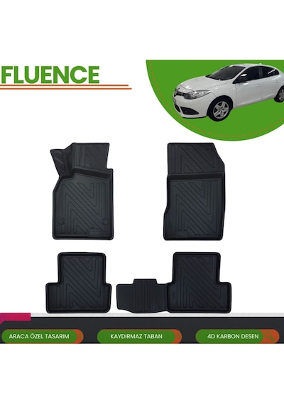 Renault Fluencearaca Özel 4d Havuzlu Paspas Takımı Karbon