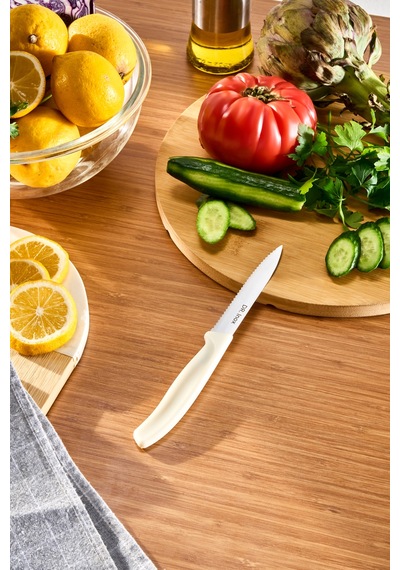 Dr. Inox Tırtıklı Sebze Bçağı Krem 21 Cm Krem