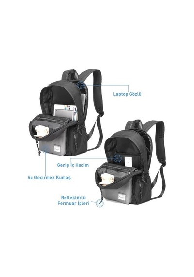 Smart Bags Sırt Çantası Okul Boyu Laptop Gözlü 3155 001