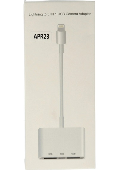 Apr23 Apple iPhone Uyumlu  Otg 3in1 - Beyaz 1