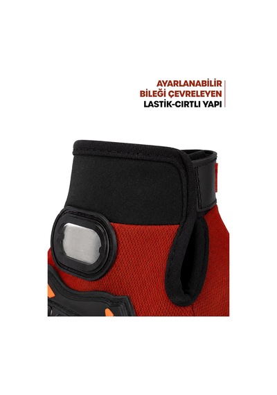 Xmlbayiciniz Tr M Beden Korumalı Kesik Yarım Motosiklet Eldiveni Unisex Bisiklet Motorcu Eldiveni Kırmızı 116 Genel