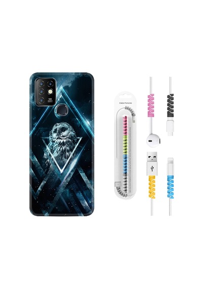 Infinix Hot 10 Kılıf Kablo Koruyuculu Old Owl 1649