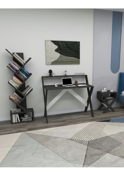 Enda Home X Çalışma Odası Seti Çalışma Masası Kitaplık Komodin Çalışma Masası Kitaplık Seti