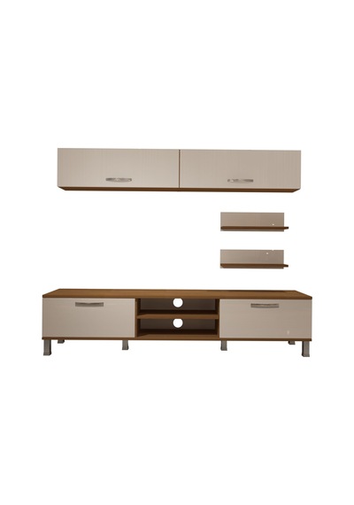 Decoraktiv Eko 5 Mdf Dvd Krom Ayaklı Tv Ünitesi Tv Sehpası - Ceviz Beyaz Ahşap - Beyaz Decoraktiv Eko 5 Mdf Dvd Krom Ayaklı Tv Ünitesi Tv Sehpası - Ceviz Beyaz Ahşap - Beyaz