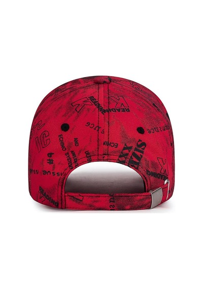 Valkyrie Unisex Kırmızı Grafiti Desenli Baseball Şapka Ayarlanabilir Streetwear Hip Hop Spor Şapka