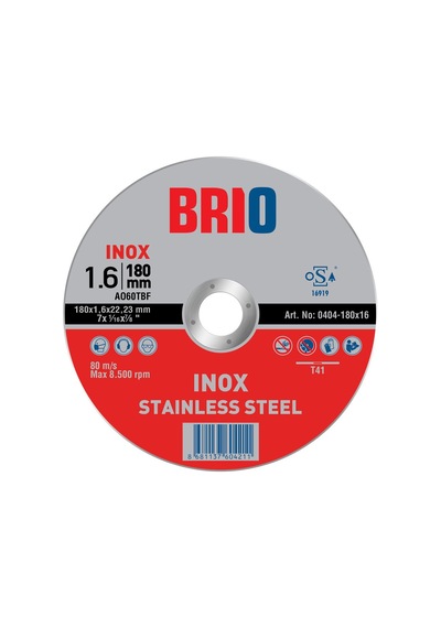 Brio Kesme Taşı 180x16 Inox 5'li Paket