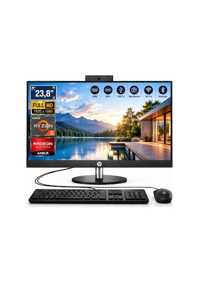 Hp Proone 245 G10 Ryzen 5 7520u 16gb 2tb Ssd 23.8" Fhd Ips W11 Pro All İn One Pc D4vb9et Atl3 01