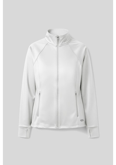Tommy Life Beyaz Fermuarlı Dik Yaka Basic Rahat Form Kadın Koşu Ceketi - 97310 Beyaz