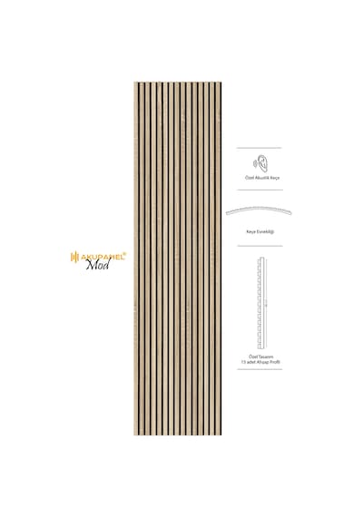 Akupanel Mod14 60x245 Cm Meşe Renk Akustik Ahşap Duvar Paneli Meşe