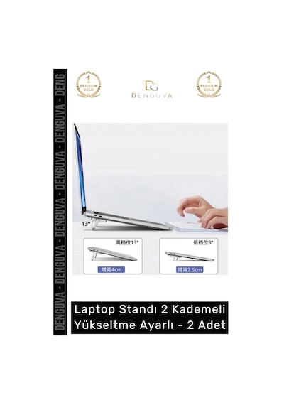 Tabletstandı Ergonomik Laptop Standı Bilgisayar Tutucu Yükseltici Portatif Yükseltme Ayarlı - 2- Ad