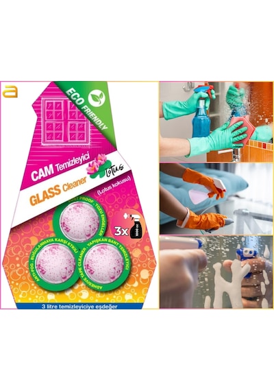 Hermit Doğa Dostu Tablet Cam Temizleyici 3 Lü 3 Litre Paket Lotus Kokulu