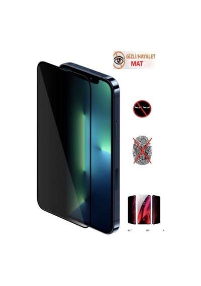 Apple  Uyumlu iPhone 12 Mini Mat Hayalet Ekran Gizli Privacy Tam Kaplayan Kırılmaz Cam Seramik Nano Ekran Koruyucu