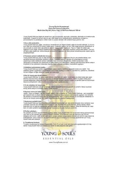 Tr Aromatherapy High Vibration Multi Use Yüksek Titreşim Yüz Saç Tırnak & Vücut Bakım Kuru Yağ 100 Ml