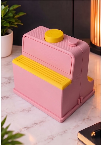 Sincara Home Coffee Print Kahve Üzeri Desen Yapma Makinesi Latte Art Ve Kahve Köşesi Aksesuarı 3d Baskı Kahve Sunumuna Yeni Bir Devrim Pembe - Sarı