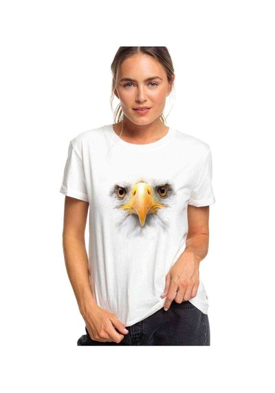White Eagle Baskılı Beyaz Kadın Tshirt
