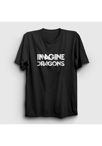 Presmono Unisex Logo V2 Imagine Dragons T-shirt Siyah