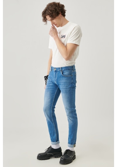 Lee Malone Skinny Fit Normal Bel Denim Esnek Jean Kot Pantolon L736LSTF Mavi
