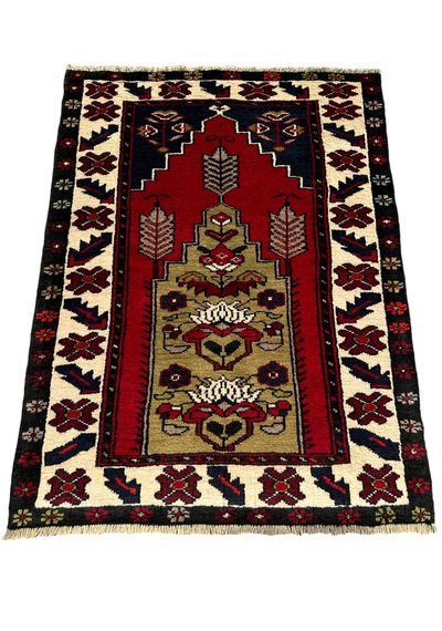 El Dokuma Sıfır Kök Boya Seccade 85x115 Yün Namazlık