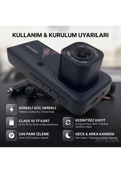 Zhuse A98 3 Kameralı Wi-fi Araç İçi Kamera Ekranlı Ön Kabin Ve Bagaj Kameralı İos Android Ve Class 10 Kart Uyumlu Yol Kayıt Cihazı