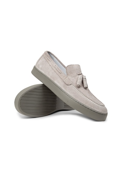 Deery Erkek Hakiki Süet Gri Püsküllü Loafer Ayakkabı - 01994mgrıc01 Gri