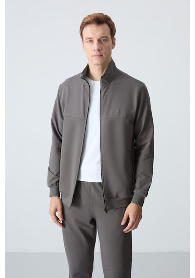 Tommy Life Koyu Gri Pamuklu Kalın Yumuşak Dokulu Comfort Fit Basic Erkek Eşofman Takım - 85260 Koyu Gri