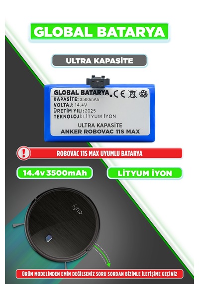 Anker Eufy Robovac 11s Max Uyumlu Batarya 3500mah