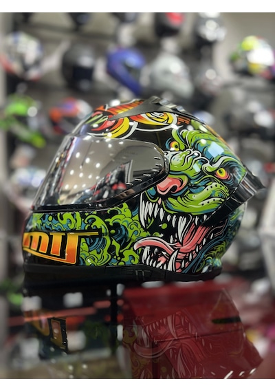 Mts 801 Azure Kapalı Kask Turuncu - Yeşil