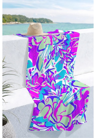 Çiçek Desenli Tropikal Plaj Havlusu-canlı Renkli Modern Floral Havuz Deniz Hızlı Kuruyan Örtü Havlu Dumanlı Şafak Çiçek Desenli Tropikal Plaj Havlusu-canlı Renkli Modern Floral Havuz Deniz Hızlı Kuruyan Örtü Havlu Dumanlı Şafak