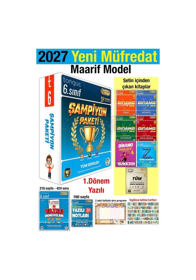 6. Sınıf 2027 Şampiyon Paketi 1. Dönem Yazılı Notları Denemeleri