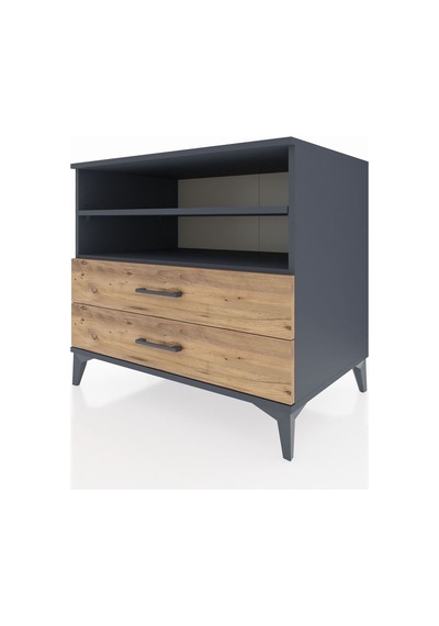 Kronos Şifonyer 2 Raflı 2 Çekmeceli 88x59x80 Antrasit-çam Antrasit