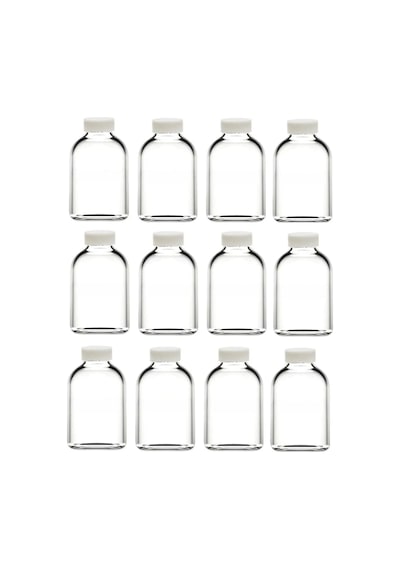 12 Adet Cam 50 Ml Mini Shot Ginger Detox Şişe Plastik Sızdırmaz Kapaklı Kolonya Koku Süs Küçük Şişe Şeffaf