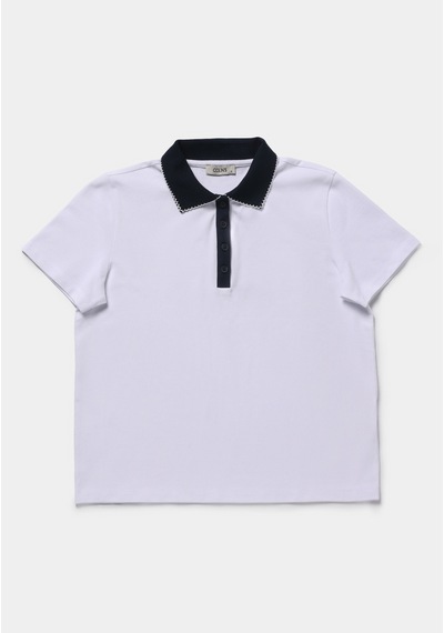 Colin's Colins Regular Fit Polo Yaka Düz Kadın Beyaz Kısa Kol Tişört Cl1080432 Q1.v1 Wht