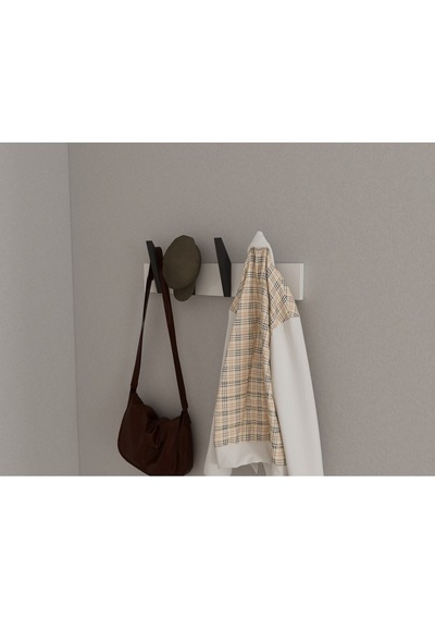 Hepsi3boyutlu Modern Duvar & Kapı Kanca Askılık - 4 Adet Siyah Kanca Askılık - Model No : 4 Siyah