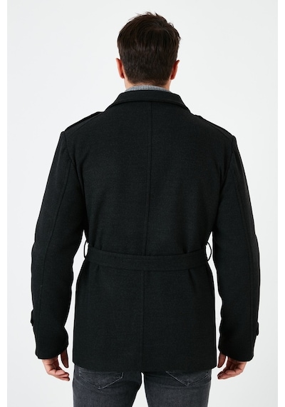 Buratti Slim Fit Cepli Pamuklu Kaşe Erkek Kaban 5841015 Füme