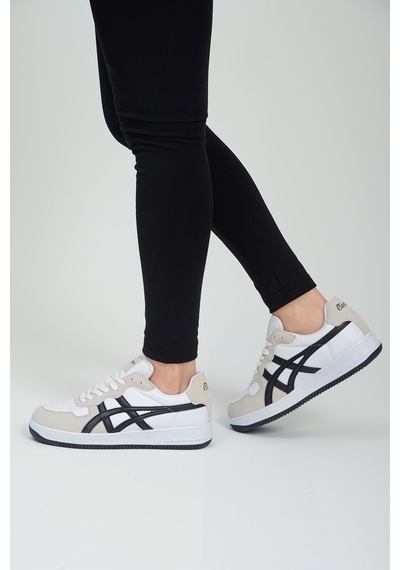 Etayger Günlük Rahat Unisex Klasik Siyah-beyaz-gri Sneaker Ayakkabı
