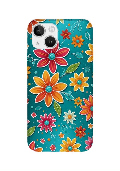 İphone 15 Uyumlu Baskılı Şeffaf Telefon Kılıfı Koleksiyon: Pastel Flowers 10
