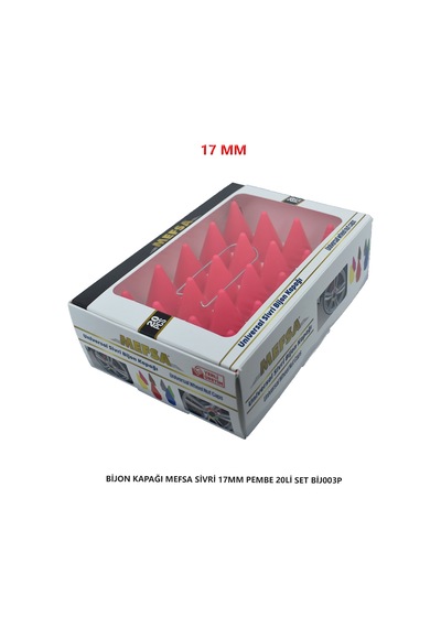 Bijon Kapağı Sivri 17 Mm Pembe 20 Li Set
