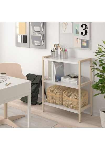 Ikea Ekenabben Açık Raf Ünitesi, Beyaz-titrek Kavak, 70x34x86 Cm
