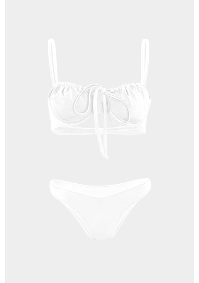 Açelyaokcu Premium Luna Slim Fit Kadın Bikini Altı Beyaz