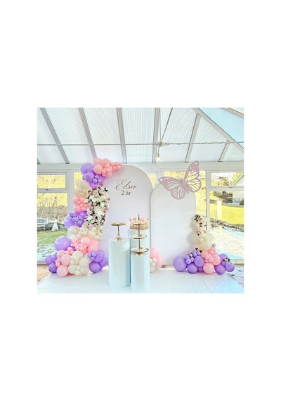 Makaron Pembe Lila Ve Beyaz Balon Zinciri 100 Adet Mix