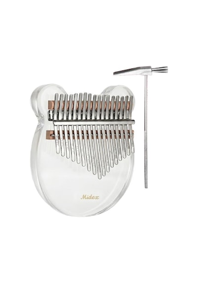 Midex Klx-6000 Şeffaf Cam Kalimba Paslanmaz Çelik 17 Tuşlu Çekiç Çanta Metod Full Set