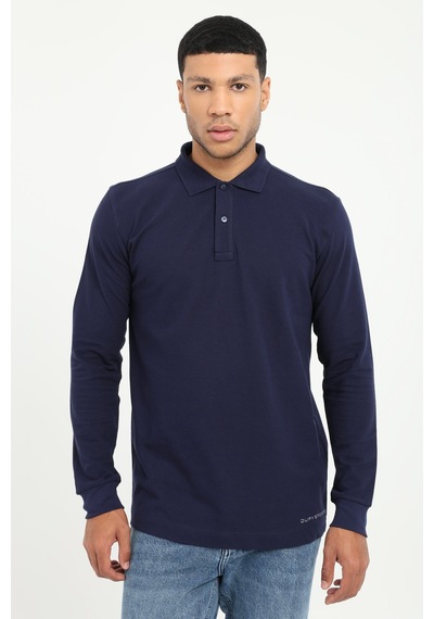 Dufy Erkek Regular Fit Polo Yaka Lacivert Sweatshirt-25493