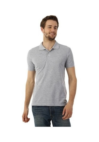 Mervem Lakos T-Shirt Polo Yaka Gri