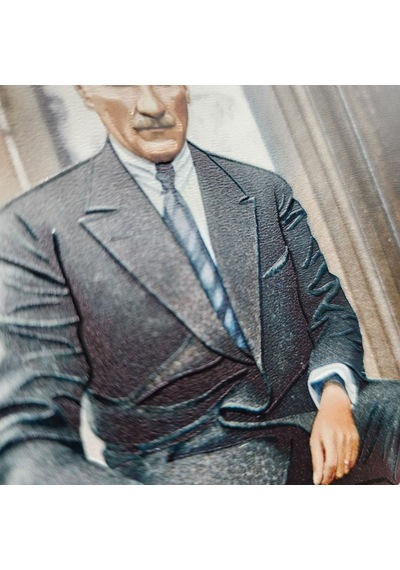 Atatürk Masaüstü Ahşap Tablo - Kabartmalı Baskı Şık Hediyelik 16x11 Cm No 1 3 Parça