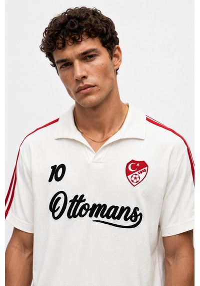 Respire Erkek Türkiye Retro Forma T-shirt Ekru
